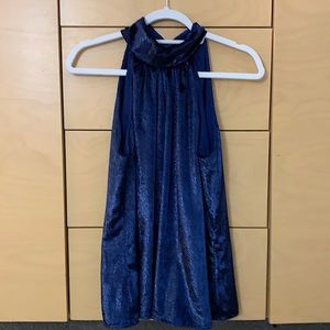 Ramy Brook Blue Velvet Tank Top